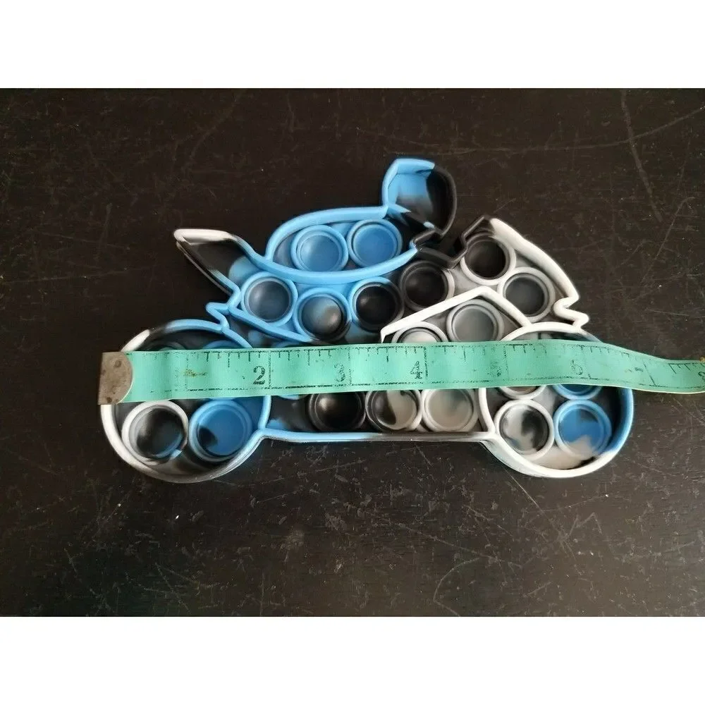 Fidget Toy Blue Motorcycle Rider Bubble Sensory